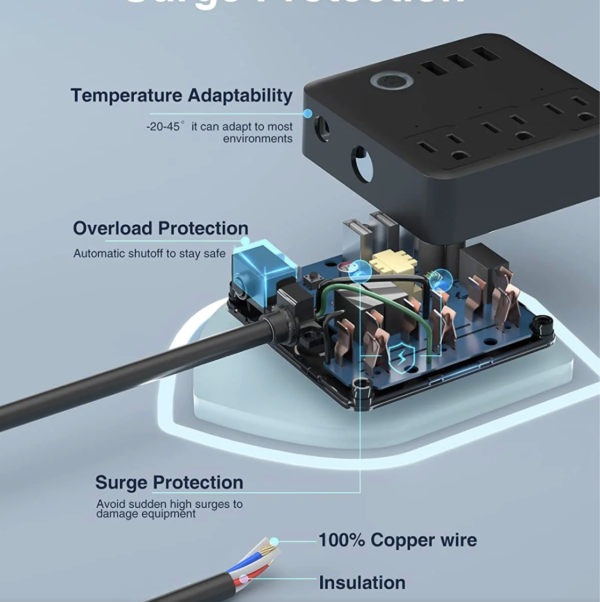 Regleta inteligente WP9 negra WiFi - Imagen 2